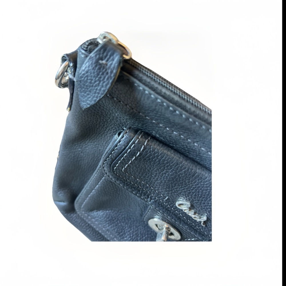 Coach Black Leather Swingpack Crossbody Turn Lock Pocket - Picture 5 of 11